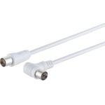 S/CONN maximum connectivity Antennenkabel, 100% geschirmt, Winkel auf Gerade, > 80 dB, weiß, 5,0m (80035-32)