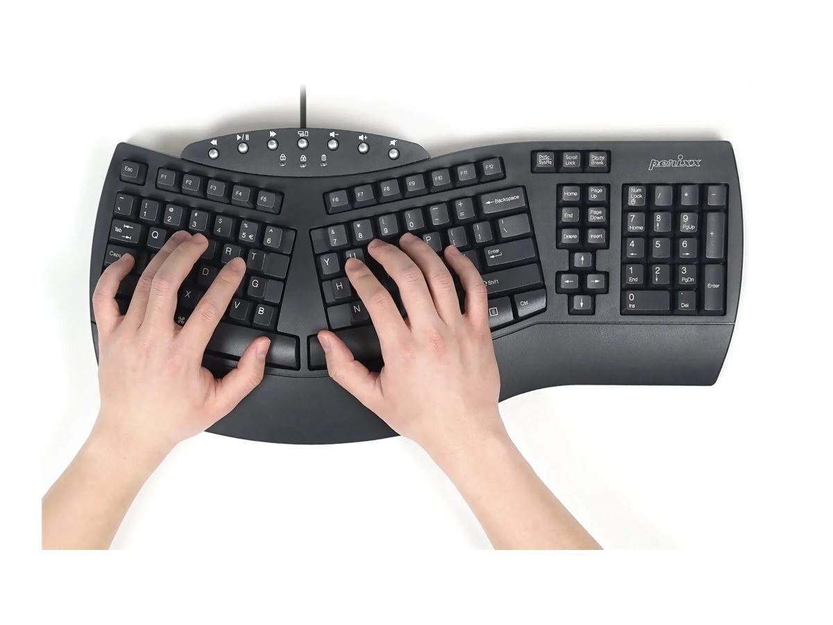 Perixx PERIDUO-512 Ergonomisches Tastatur- & Maus-Set QWERTZ Schwarz