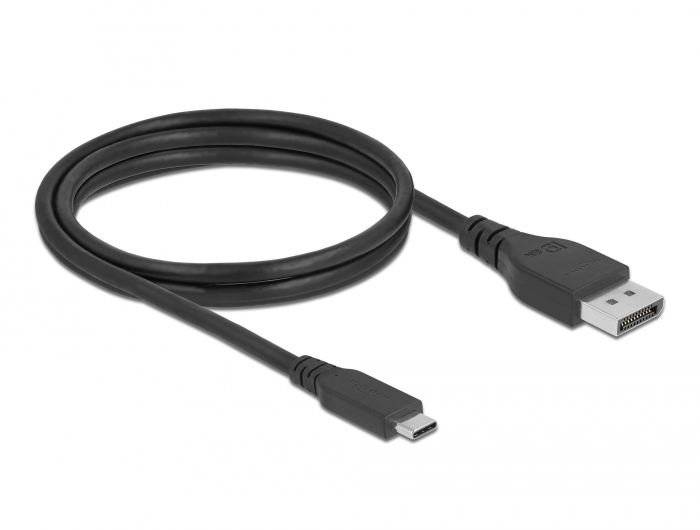 Delock USB Typ-C auf DisplayPort Kabel bidirektional 8K 60 Hz 1,5 m DP 8K zertifiziert Schwarz