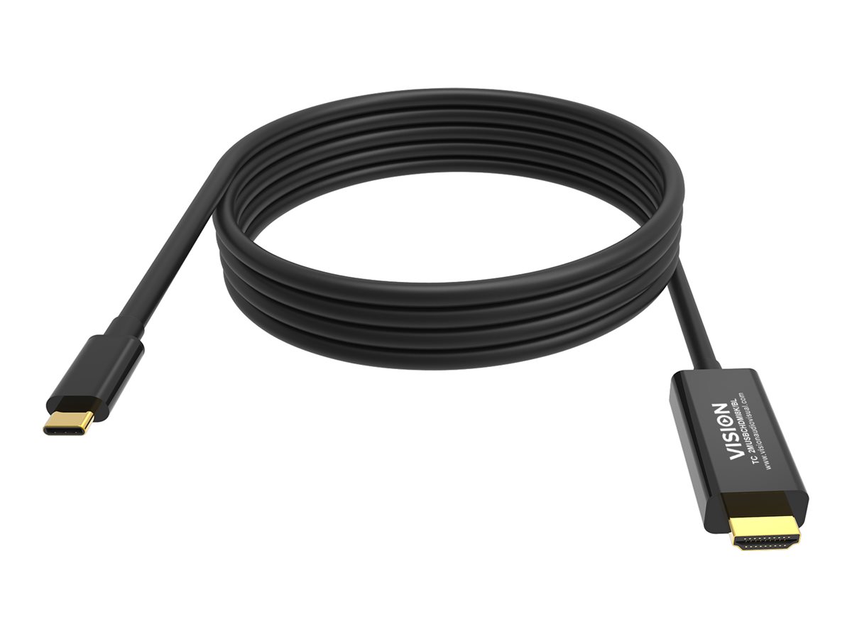 Vision USB-C zu HDMI Adapterkabel 8K 60 Hz 48 Gbps 2 m Schwarz