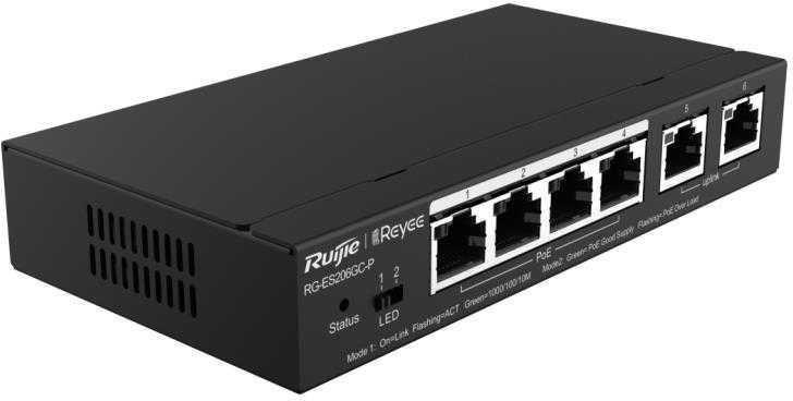 Ruijie Networks RG-ES206GC-P Netzwerk-Switch Gigabit Ethernet (10/100/1000) Power over Ethernet (PoE) Schwarz (RG-ES206GC-P)