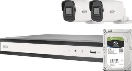 ABUS Security-Center TVVR36423T Komplett-Set mit 2 PoE Mini Tube-Kameras+ Rekorder (TVVR36423T)