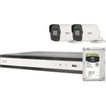 ABUS Security-Center TVVR36423T Komplett-Set mit 2 PoE Mini Tube-Kameras+ Rekorder (TVVR36423T)