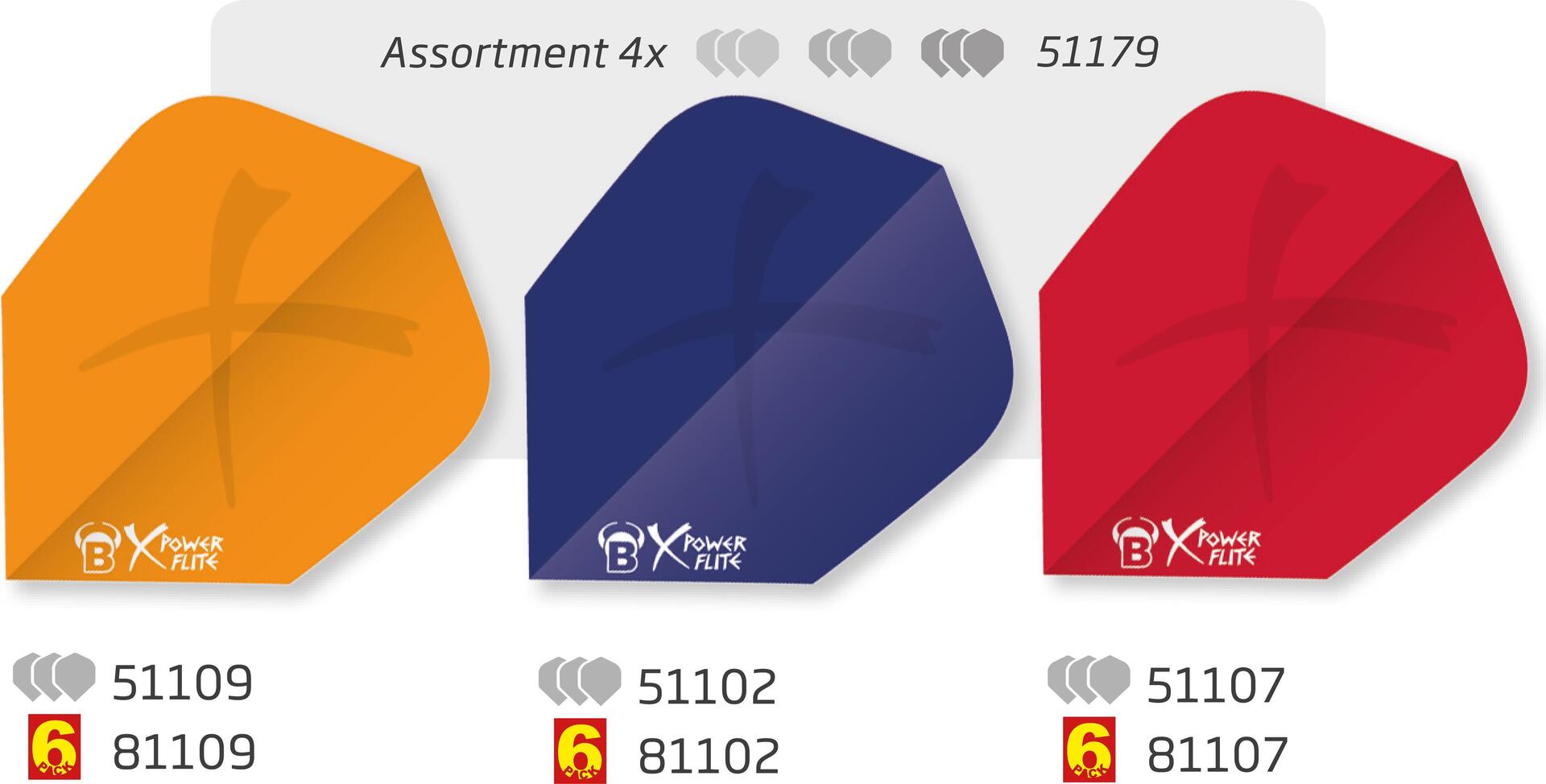 BULL'S 1 BULL'S X-Powerflite Sortiment 107/108/102 B-Standard (51179)