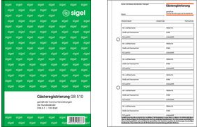 sigel Formularbuch Gästeregistrierung, DIN A5, 100 Blatt (GB510)