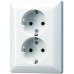 JUNG Schuko Zweifachsteckdose AS5020U AS 500/A plus weiss AS5020U (AS5020U)