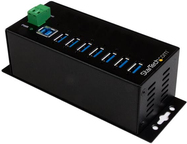 StarTech.com HB30A7AME USB 3.0 Hub (7-Port, Din-Rail, Industrielle Anwendung, externes Netzteil, Uberspannungsschutz, ESD, 350 W, 15 kV) (HB30A7AME)