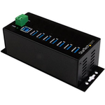 StarTech.com HB30A7AME USB 3.0 Hub (7-Port, Din-Rail, Industrielle Anwendung, externes Netzteil, Uberspannungsschutz, ESD, 350 W, 15 kV) (HB30A7AME)