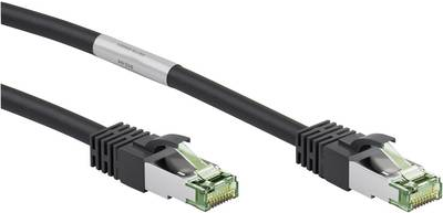 Wentronic goobay - Patch-Kabel - RJ-45 (S) bis RJ-45 (S) - 10,0m - SFTP, PiMF - CAT 8,1 - geformt - Schwarz (66726)