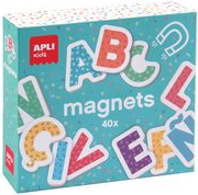 agipa Jeu de magnets "ABC lettres", 40 magnets magnets lettres en bois poli aux couleurs variées, adaptés - 1 Stück (18884)