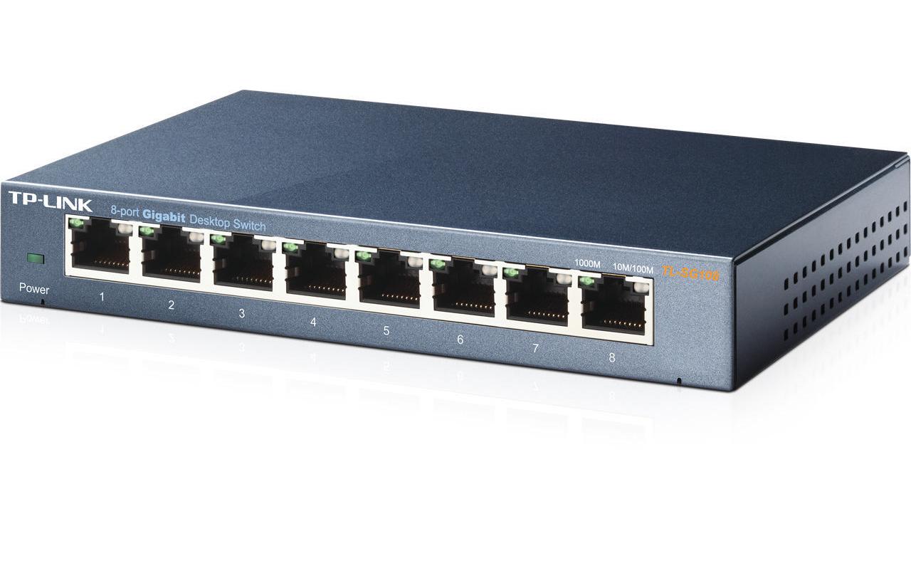 TP-Link TL-SG108 8-Port Gigabit Desktop Switch Schwarz