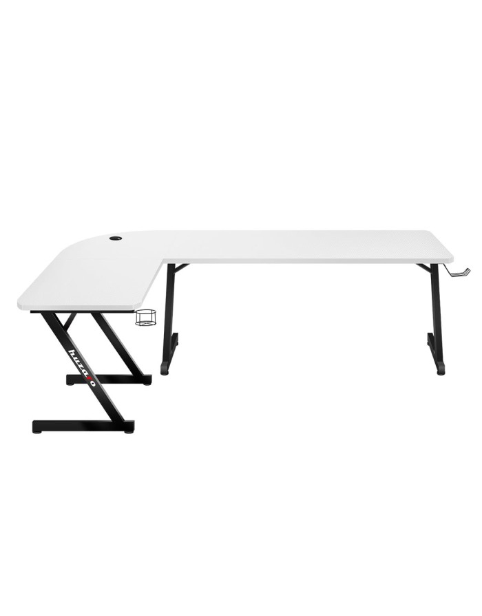 Huzaro Hero 7.0 Gaming-Schreibtisch L-Form Aluminium Karbonfaser 154 cm Weiß