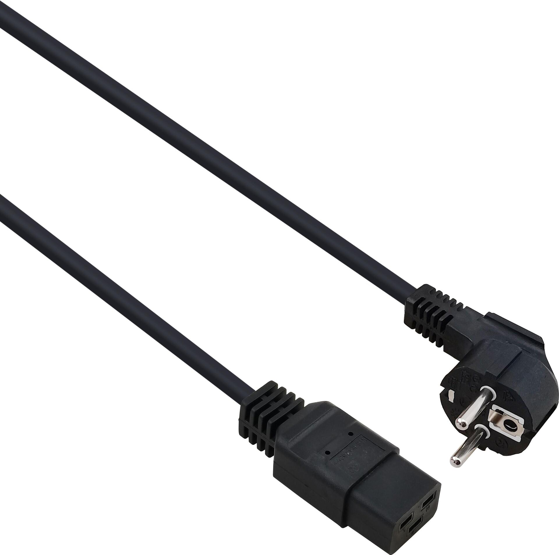 Helos Stromkabel CEE 7/7 gewinkelt zu IEC 60320 C19 gerade (262777)