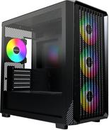 Montech X5M PC-Gehäuse, Midi-Tower, Micro-ATX, ARGB, Tempered Glass - schwarz (X5M (B))