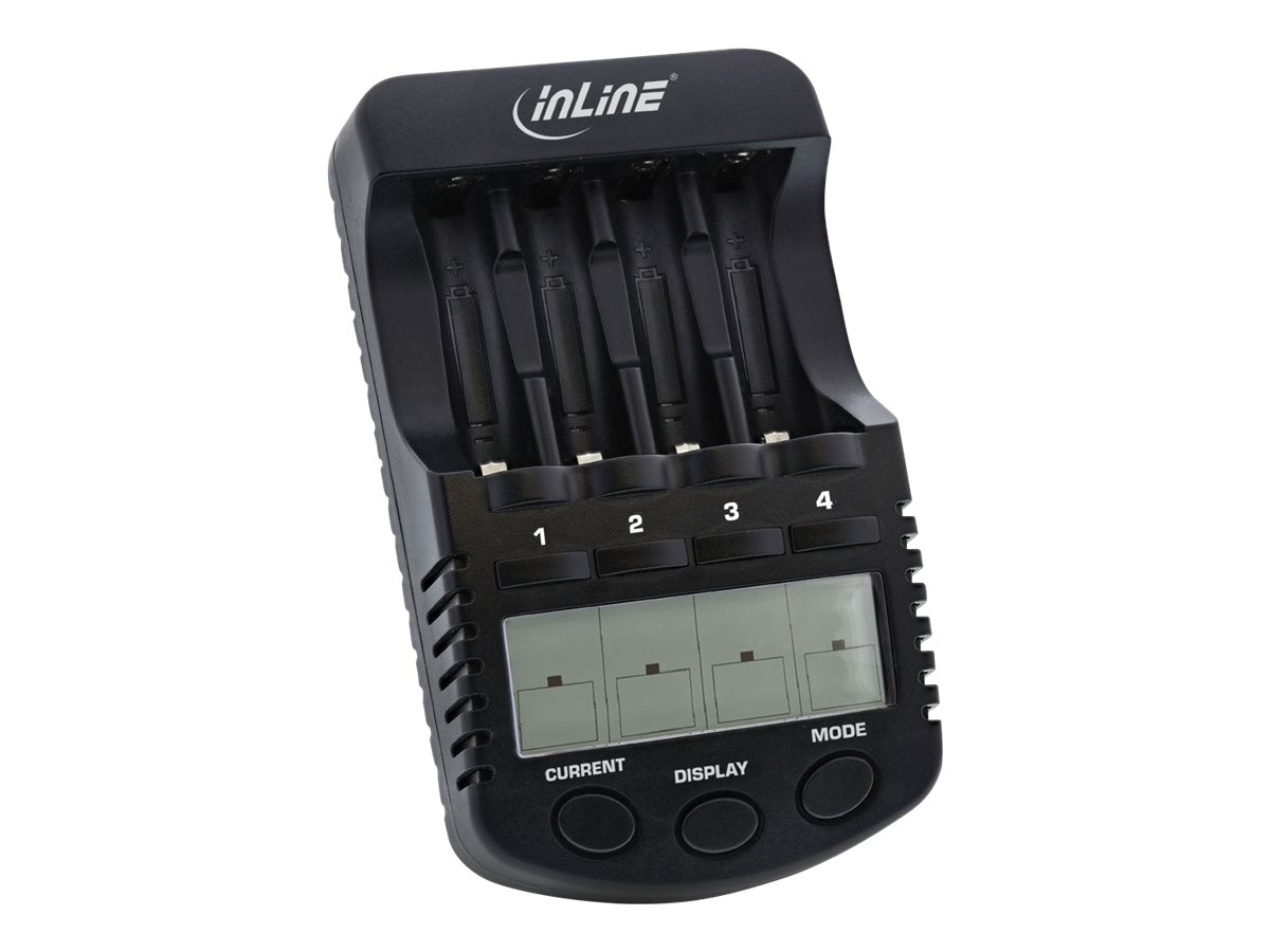 InLine 01287 Batterieladegerät AA AAA 18 W Schwarz