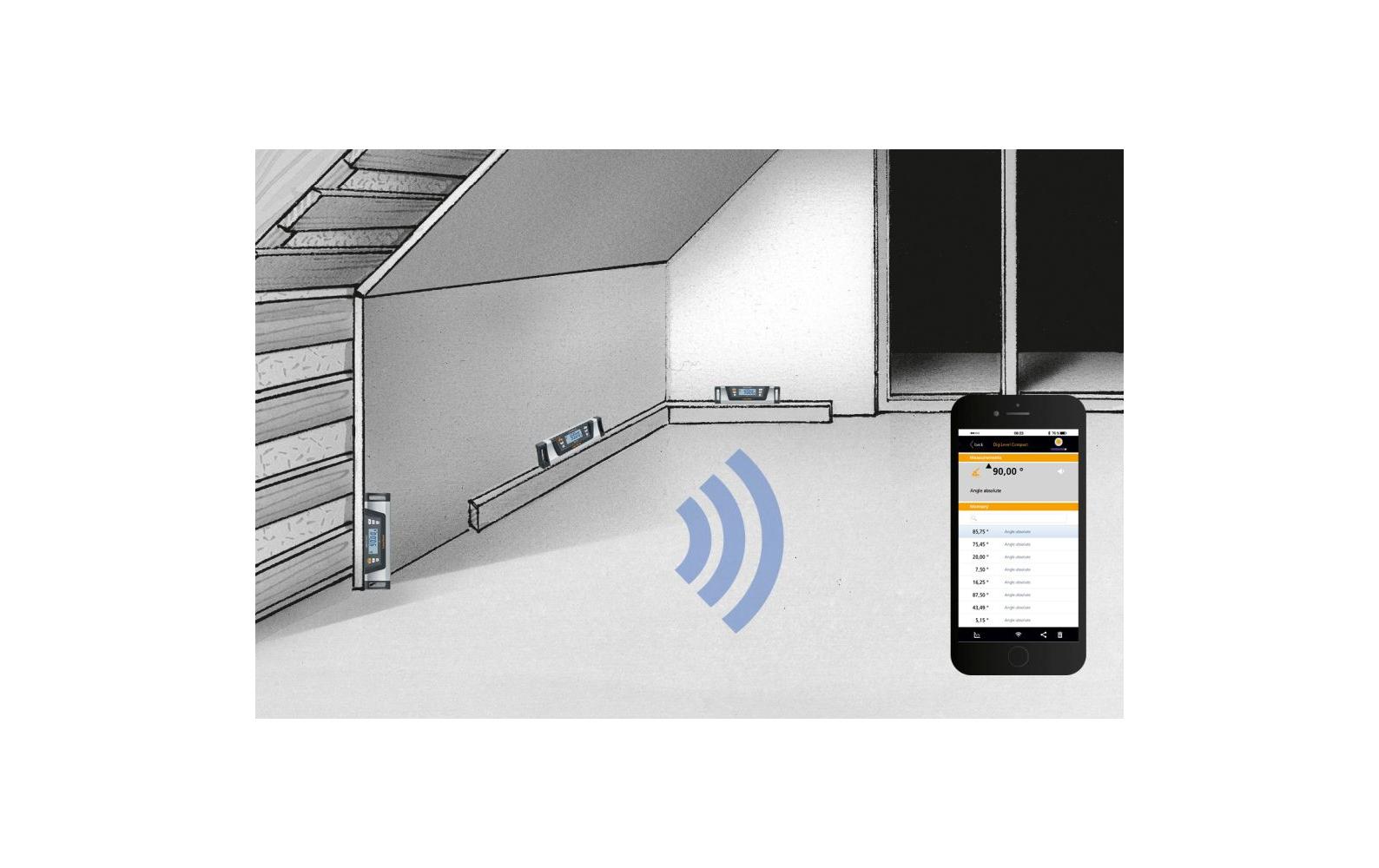 Laserliner DigiLevel Compact Digitale Wasserwaage 0,5 mm/m IP67 Schwarz