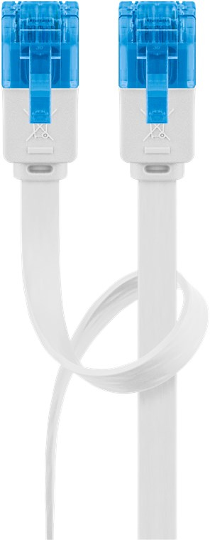 goobay 96347 Netzwerkkabel 5 m Cat6a U/UTP RJ-45 Blau, Weiß