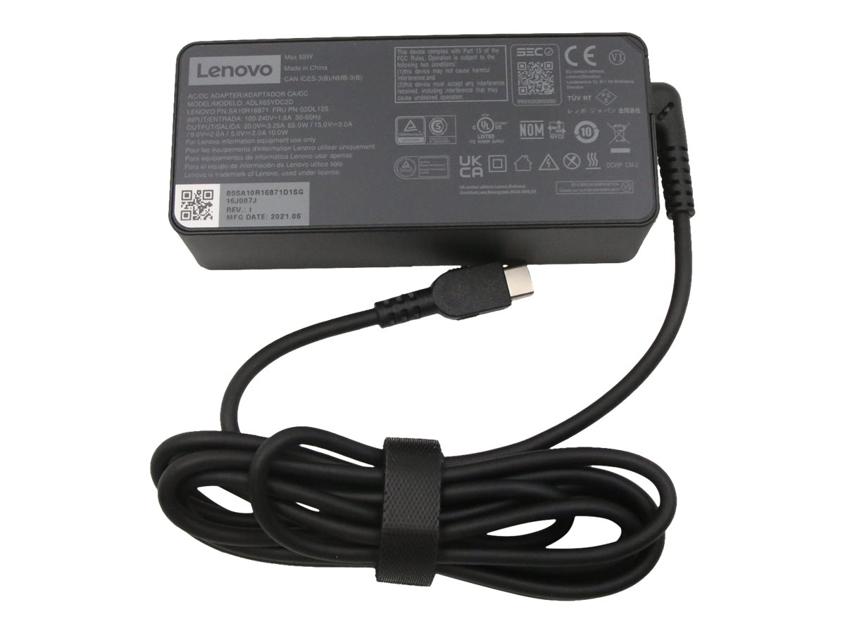 Lenovo Notebook-Netzteil 65 W 02DL125 2-Pin Schwarz