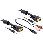 Delock VGA-Kabel HD-15 (VGA), Stereo Mini-Klinkenstecker (M) zu HD-15 (VGA), Stereo Mini-Klinkenstecker (M) (84452)
