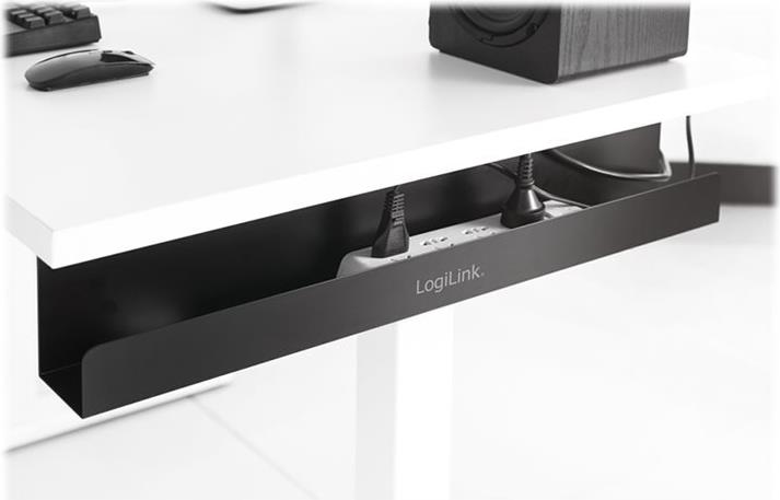 LogiLink KAB0070 Kabelmanagementfach unter Tisch montierbar 60 cm Stahl Schwarz