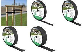 Bradas Baum-Bindeband, PP, 40 mm x 25 m, schwarz aus Polypropylen, UV-beständig, zur Stabilisierung von - 1 Stück (TYTS4025/BK)