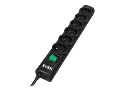 Ever OPTIMA Überspannungsschutz 6-fach 250 V 175 J 1,5 m Schwarz