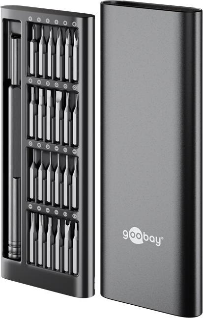 Goobay 77836 - Präzisionsschraubendreher 24 teilig mit Magnethalter (77836)