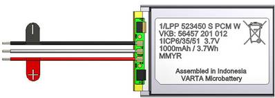 Varta 1/LPP 523450 S PCM W Spezial-Akku Prismatisch Kabel LiPo 3.7 V 1000 mAh (56457201012)