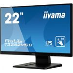 Iiyama ProLite T2252MSC-B1 - LED-Monitor - 55.9 cm ( 55,90cm (22") ) - Touchscreen - 1920 x 1080 - IPS - 250 cd/m² - 1000:1 - 7 ms - HDMI, VGA, DisplayPort - Lautsprecher - Schwarz [Energieklasse F]