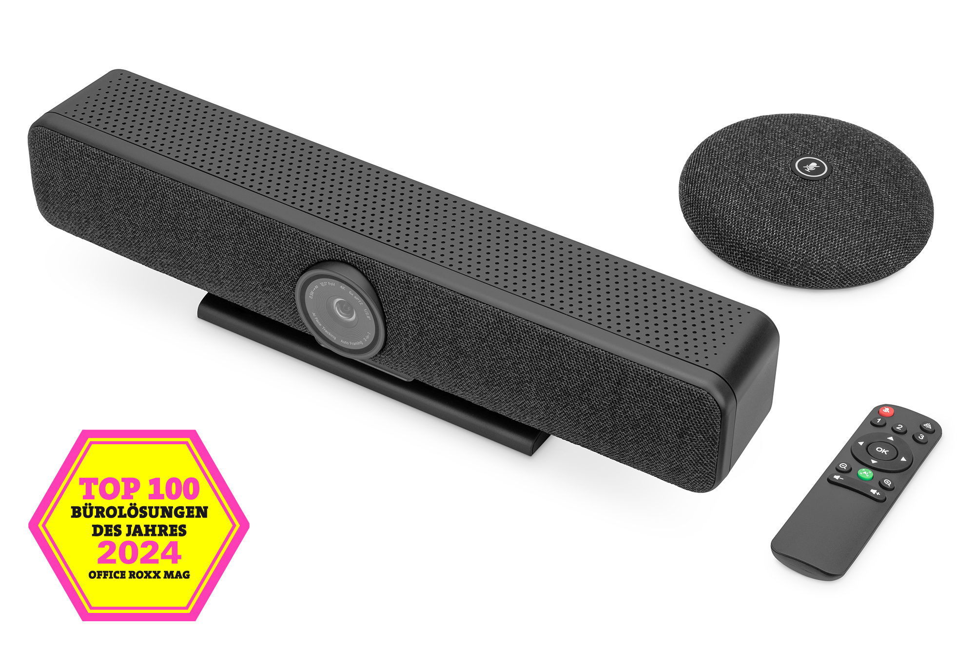 Digitus 4K All-in-One Video Bar Pro Videokonferenzsystem Schwarz/Grau