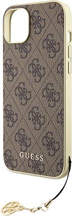 GUESS Hard Cover 4G Charms Brown für Apple iPhone 15 GUHCP15SGF4GBR (GUHCP15SGF4GBR)