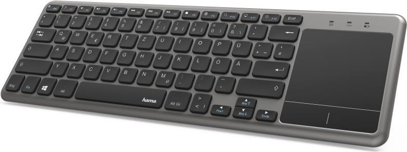 Hama KW-600T - Tastatur- und Touchpad-Set - kabellos - 2.4 GHz - QWERTZ - Deutsch - Schwarz, Anthrazit