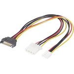 Renkforce Strom Y-Kabel [1x SATA-Strom-Stecker 15pol. - 1x IDE-Strom-Buchse 4pol., Floppy Stecker 4pol.] 20.00 cm Schwarz, Rot, Gelb (RF-4536476)