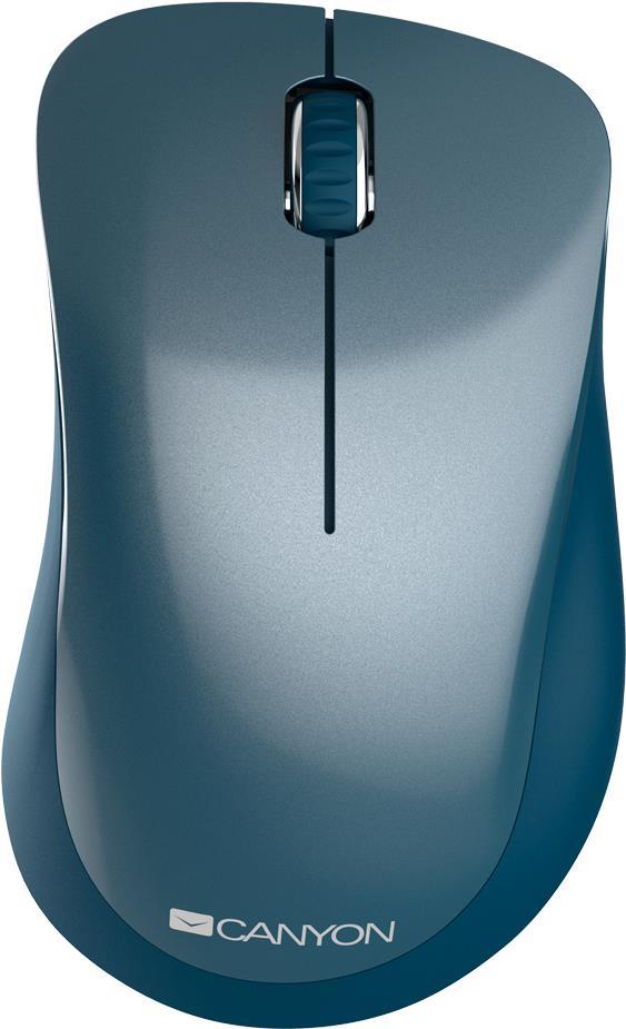 Canyon MW-11 - Maus - Für Rechtshänder - optisch - 3 Tasten - kabellos - 2.4 GHz - kabelloser Empfänger (USB) - niagara