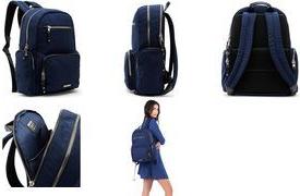 BESTLIFE Business Notebook-Rucksack JADE, dunkelblau mit gepolsterten Tragegurten und Tragegriff, Fach für - 1 Stück (BB-3520BU)