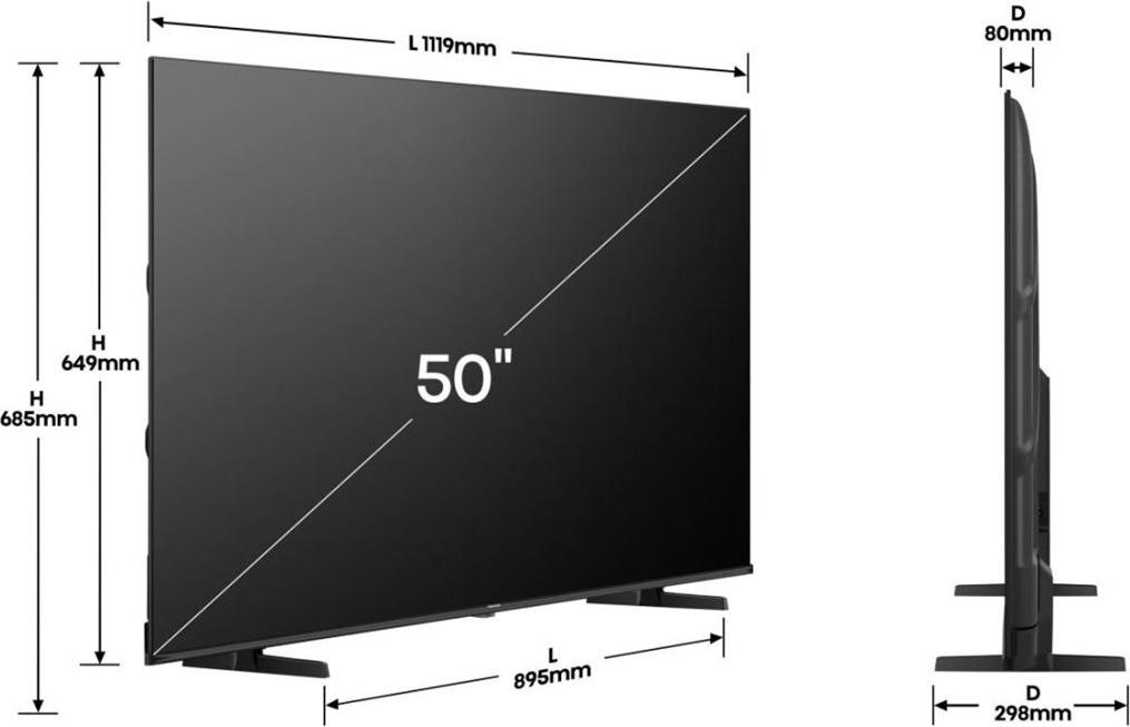 Hisense E7Q Series 50E77Q 50" QLED-Fernseher 4K UHD Schwarz