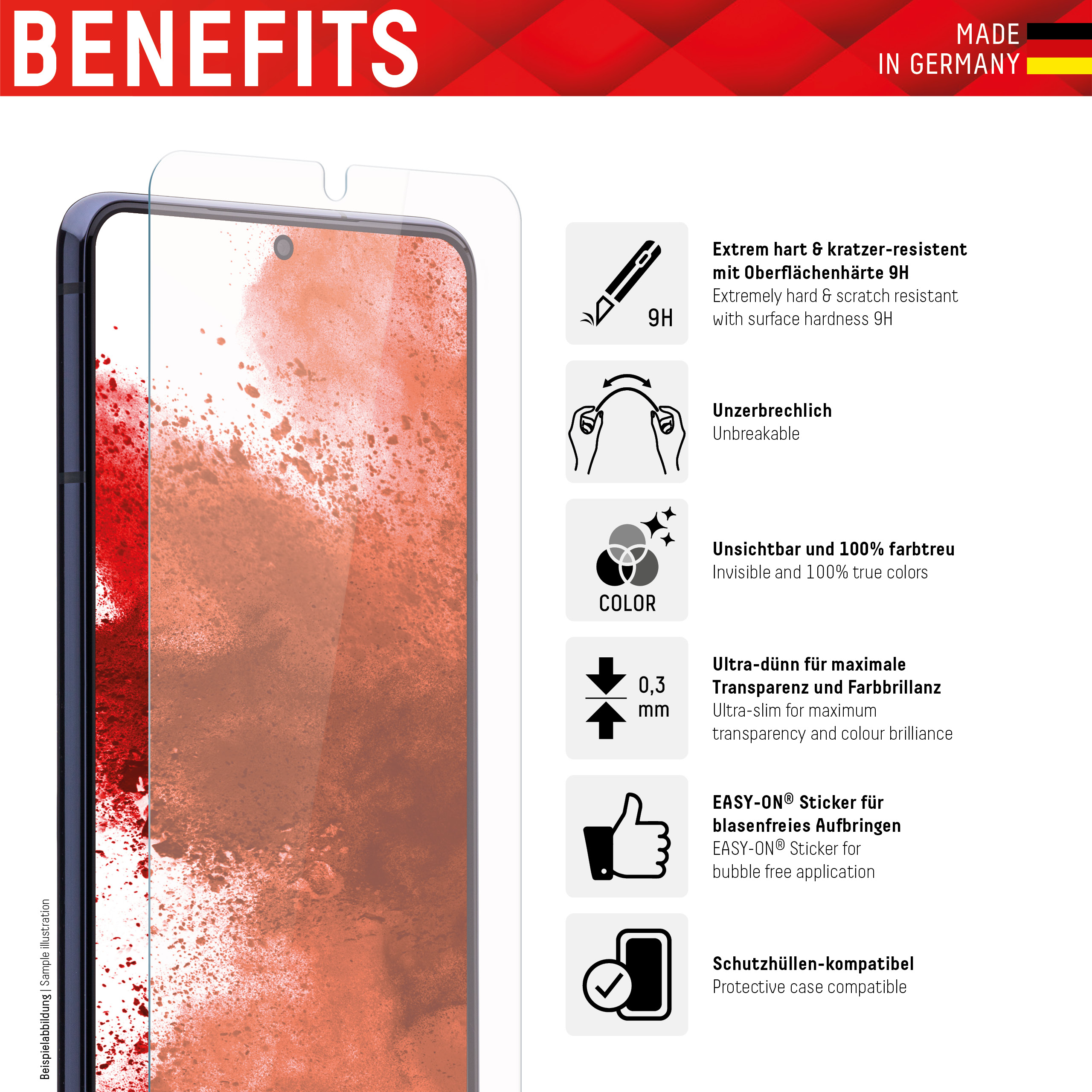 Displex Smart Glass (9H) Displayschutz für Samsung Galaxy A52 / A52 5G / A52s 5G / A53 5G Transparent