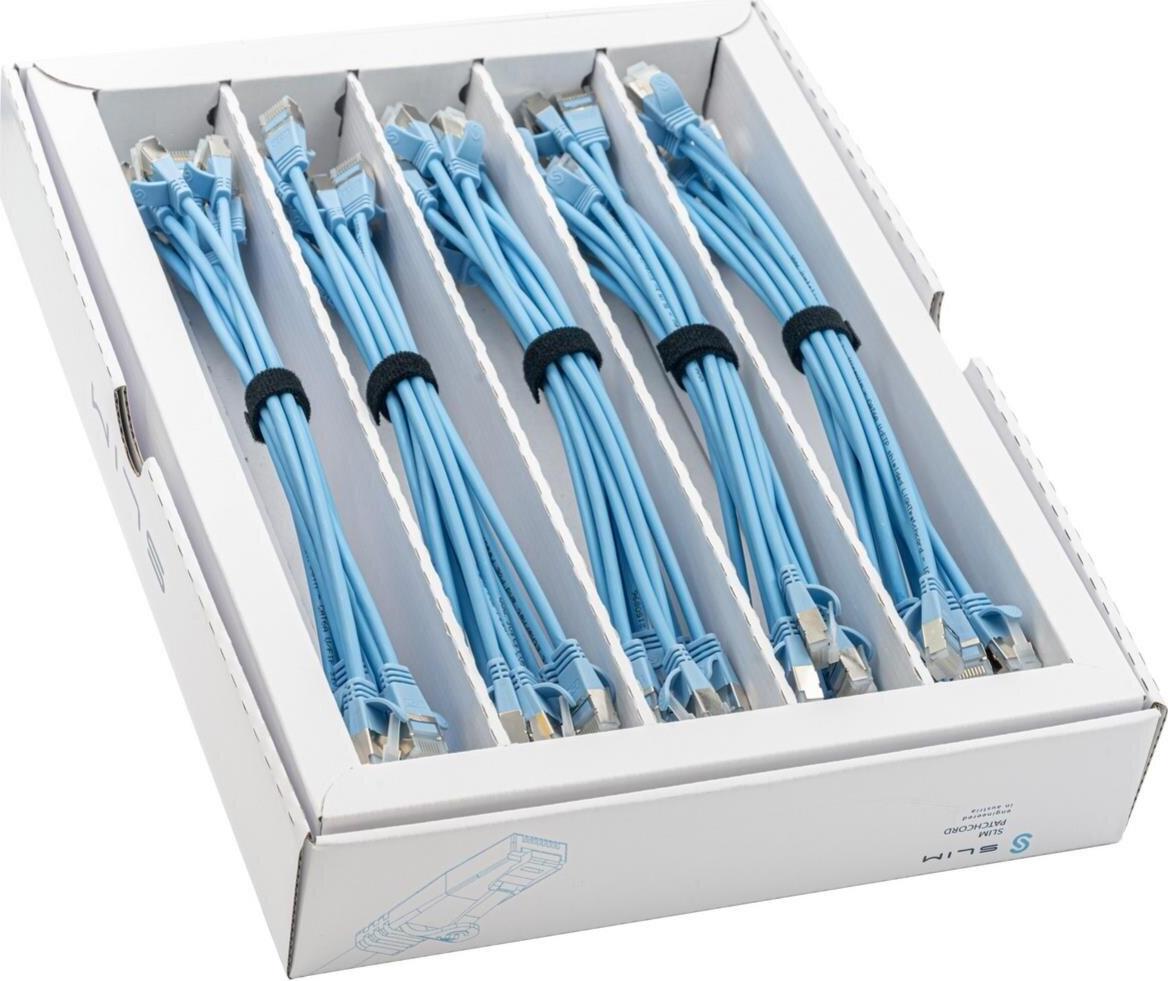 SLIM KAT6A 10 Gigabit Lightpatchkabel, 0,15m, U/FTP, Ø 3,8mm, blau, 50-Pack KAT6A LIGHT geschirmt (SLIM-LS-K6A 0.15 BL 50)