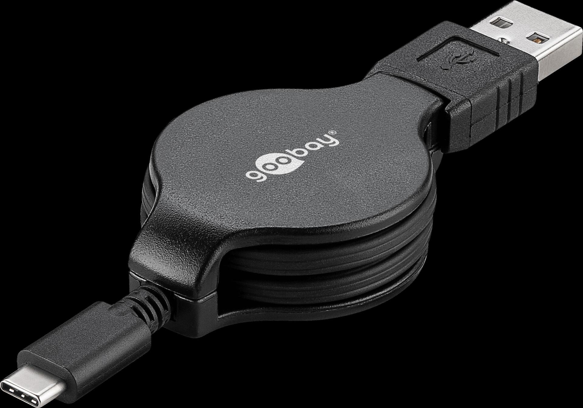 Goobay 45743 USB-C Lade und Synchronisationskabel Ausziehbar 