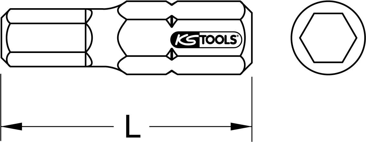 KS TOOLS 1/4\" TORSIONpower Bit Innen6kant, 25mm, 4mm, 5er Pack (918.3411)