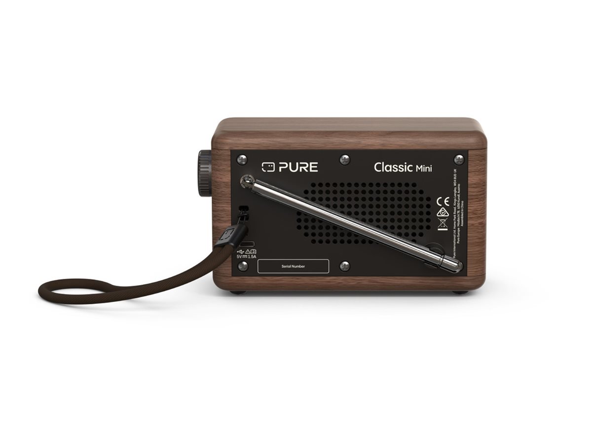 Pure Acoustics Classic Stereo Mini Minisystem 40 W DAB+/FM Bluetooth CD USB Braun, Walnuss