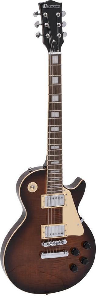 DIMAVERY LP-700 E-Gitarre, flamed braun (26219389)