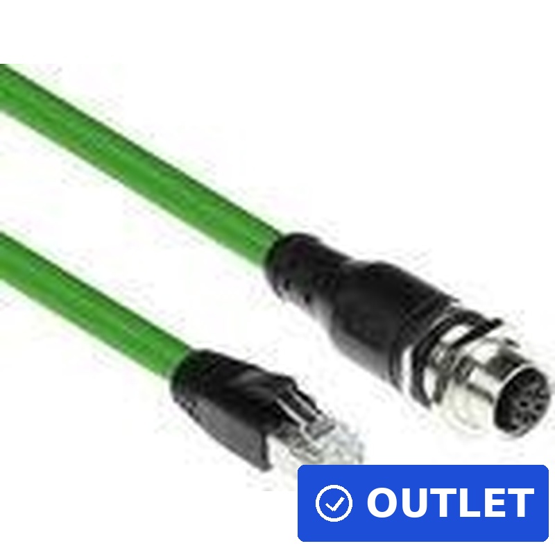 ACT Industrial 3.00 meters Sensor cable M12D 4-pin female chassis to RJ45 male, Superflex Xtreme TPE cable, shielded (SC4534) (geöffnet)