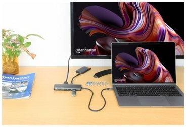 Manhattan 190459 Dockingstation USB-C 3.2 Gen 1 HDMI 1GbE Space-grau