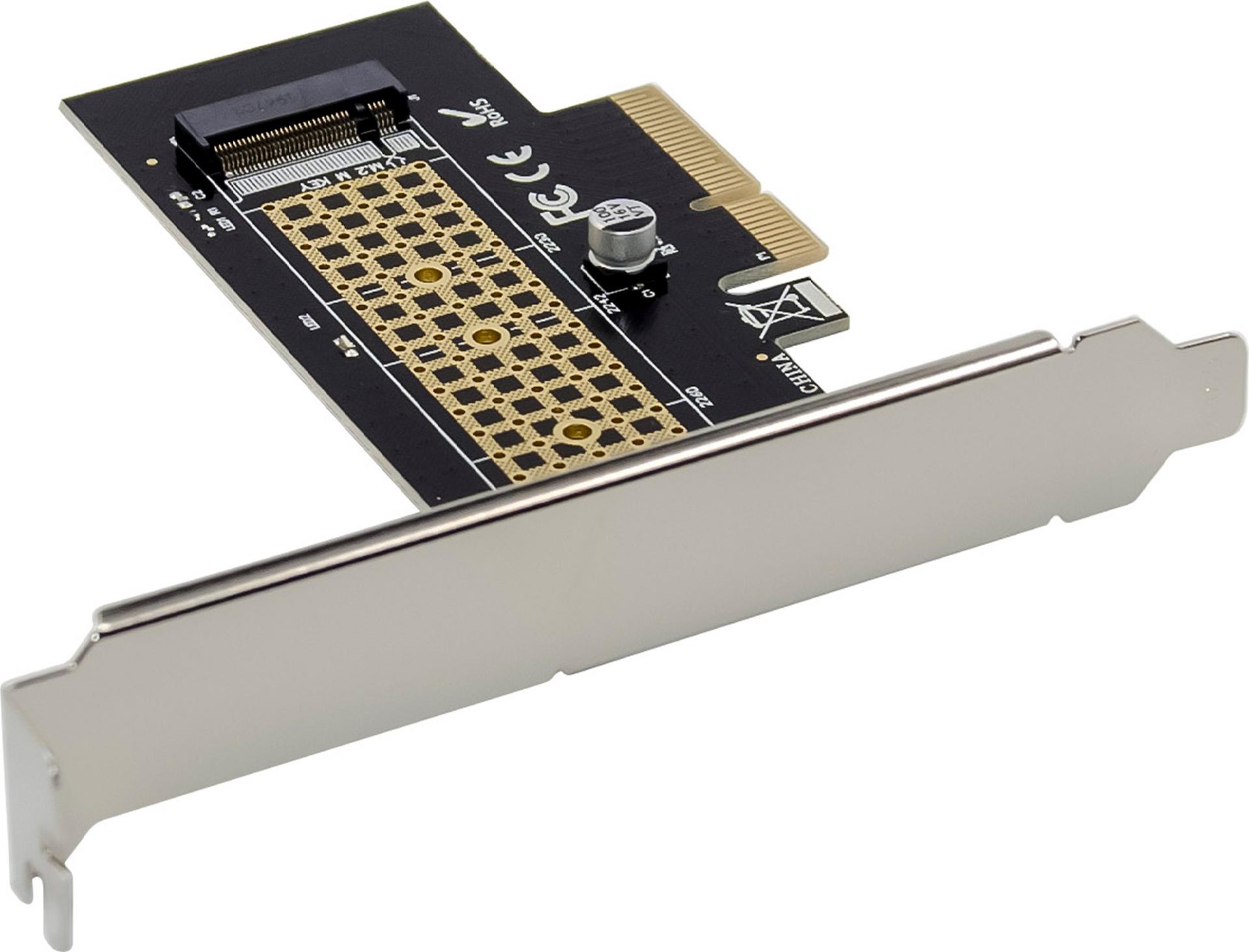 InLine Speicher-Controller PCIe 3.0 x4 M.2 NVMe Silber