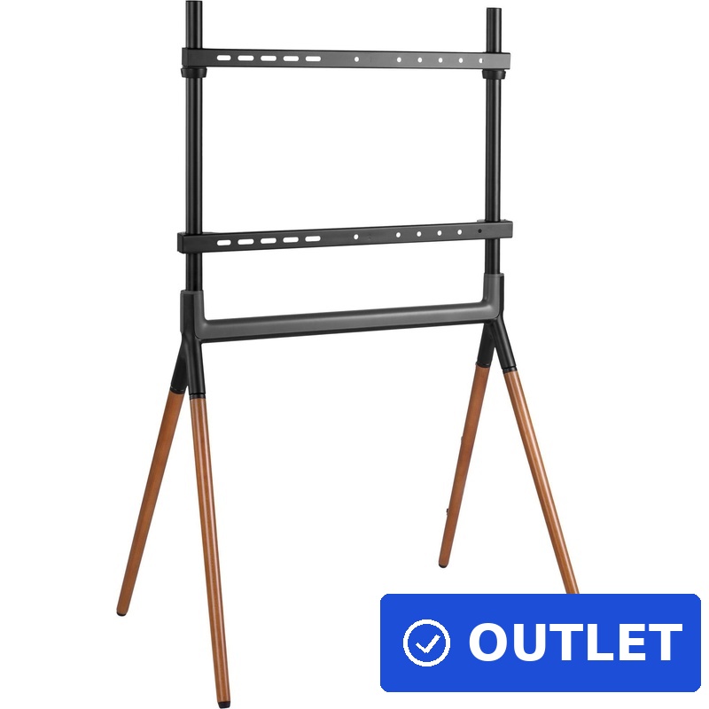 InLine® woodstand Studio TV-Standfuß, für LED-TV 49"-70" (124-178cm), max. 40kg (23132W) (geöffnet)
