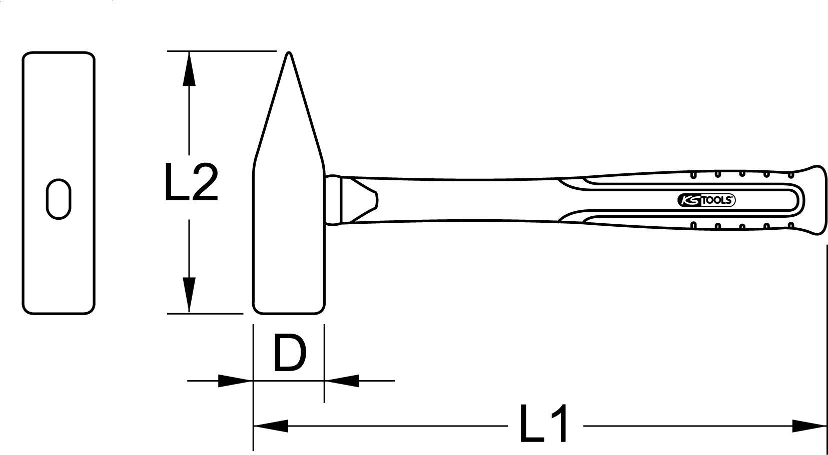 KS TOOLS BRONZEplus Vorschlaghammer 5000 g, mit Fiberglasstiel (963.2042)