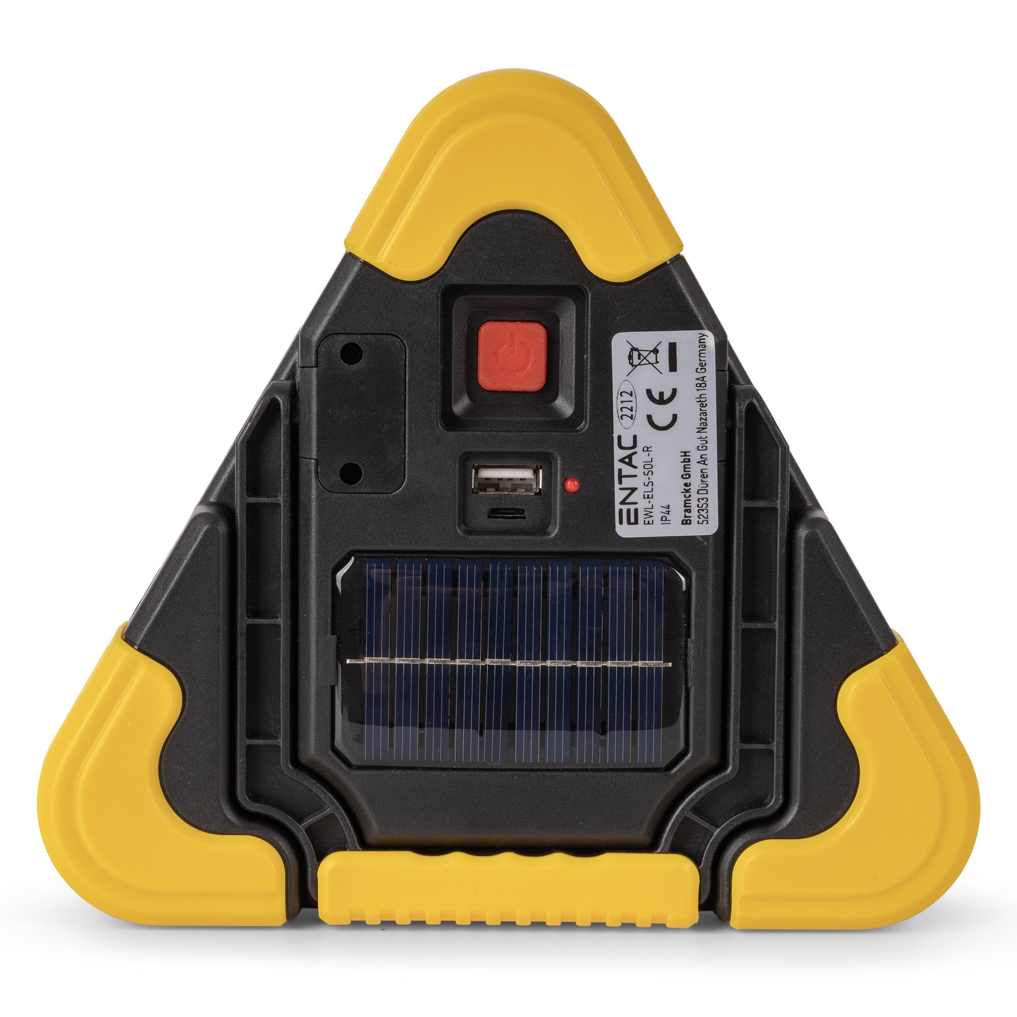 ENTAC EWL-ELS-SOL-R Warnleuchte Solar Dreieck IP44 300 Lumen