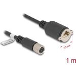 Delock M12 Kabel X-kodiert 8 Pin Buchse zu RJ45 zum Einbau Cat.6A S/FTP 1 m (80460)