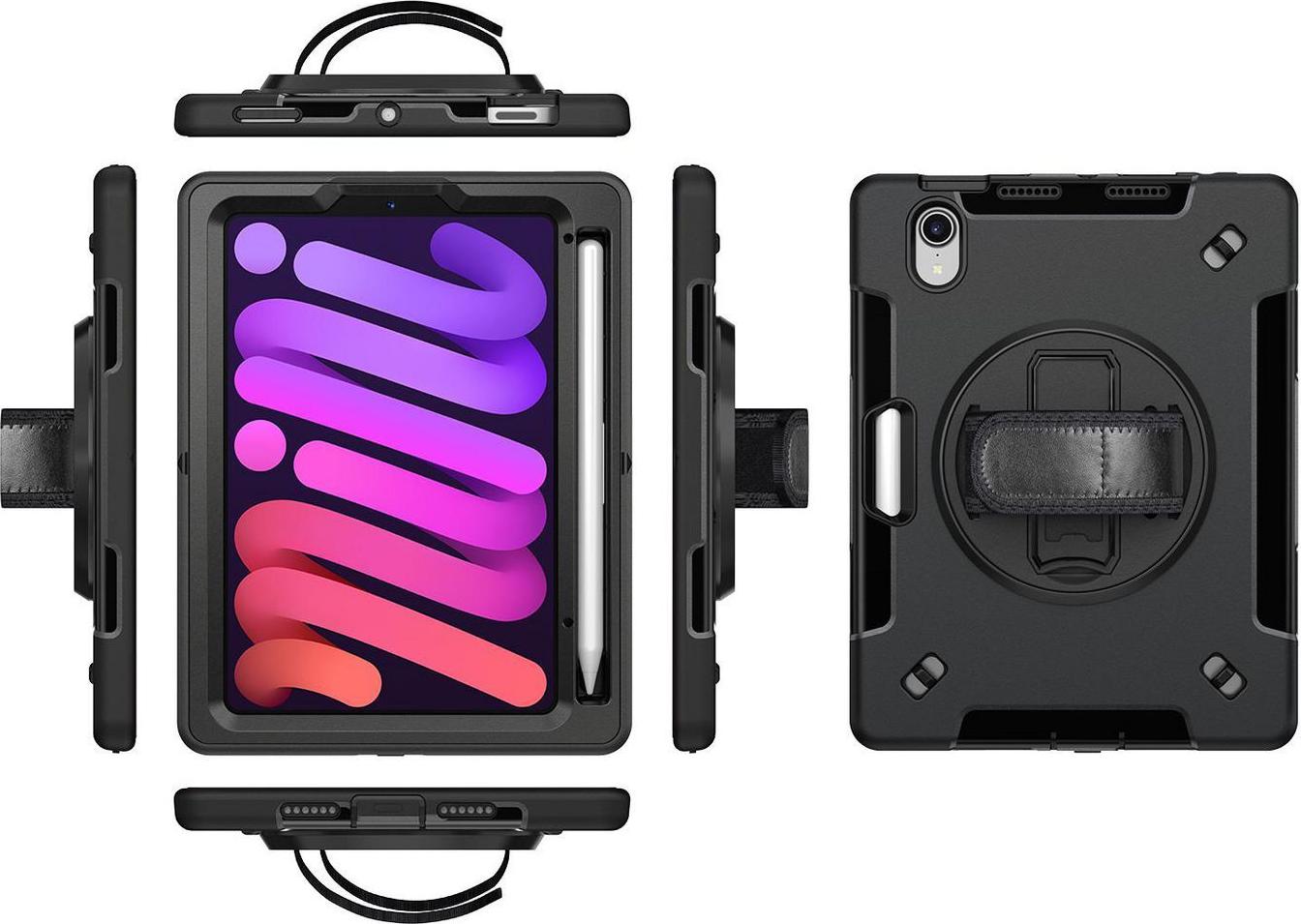 eSTUFF iPad Mini 7/Mini 6 OHIO Defender Case with hand strap (ES68104001-BULK)